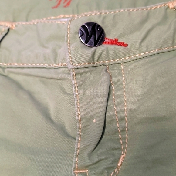 WÖRN Green Stretch Denim Back Flap Pocket Jeans Straight Leg size 4/27 - Picture 11 of 13